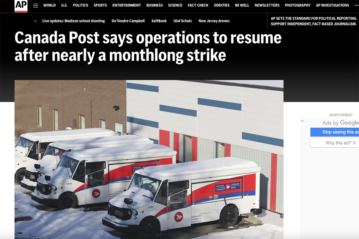  对加拿大的订单已恢复