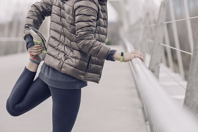 A person stretching before exercising