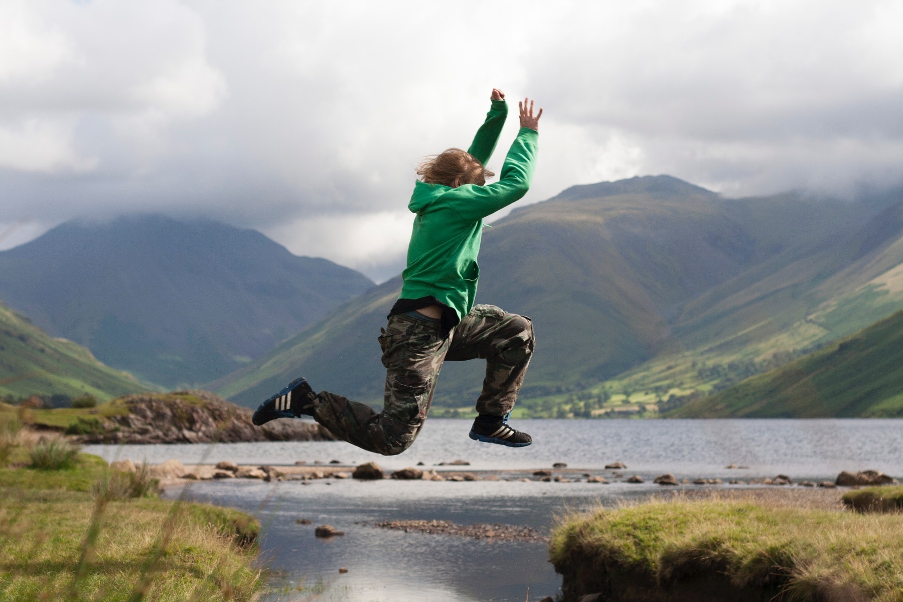 Maintain Healthy Joints: Picture of Woman Jumping over Crack